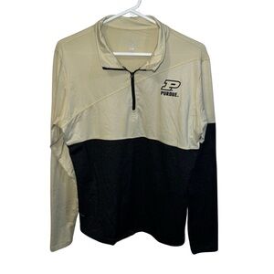 Purdue Colosseum Cream and Black Zippered Polo pullover XL